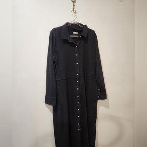 Faherty Ledgend Black Grey XL Button Shirtdress
